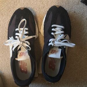 New Balance Black and White Sneakers 327 in pre owned condition
